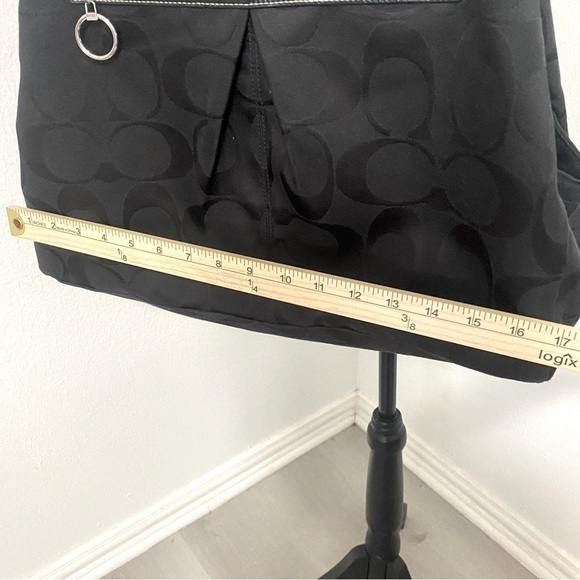 Coach Gabby Signature Authentic Black Canvas Monogram Tote Shoulder Bag Large - Picture 11 of 12